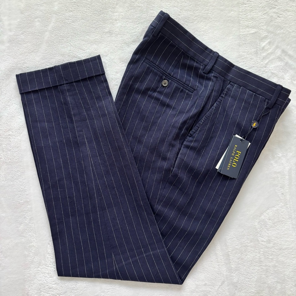 Polo by Ralph Lauren Navy Pinstripe Dress Pants